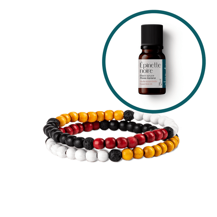 Combo - Bracelet de guérison et huile essentielle d'épinette noire